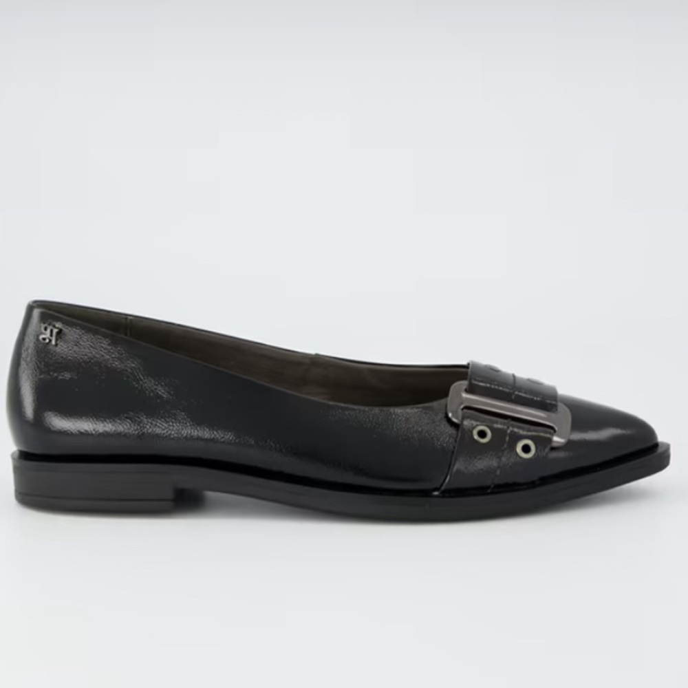 Pointed Toe Flat Loafer with buckle. Women's US 8.5